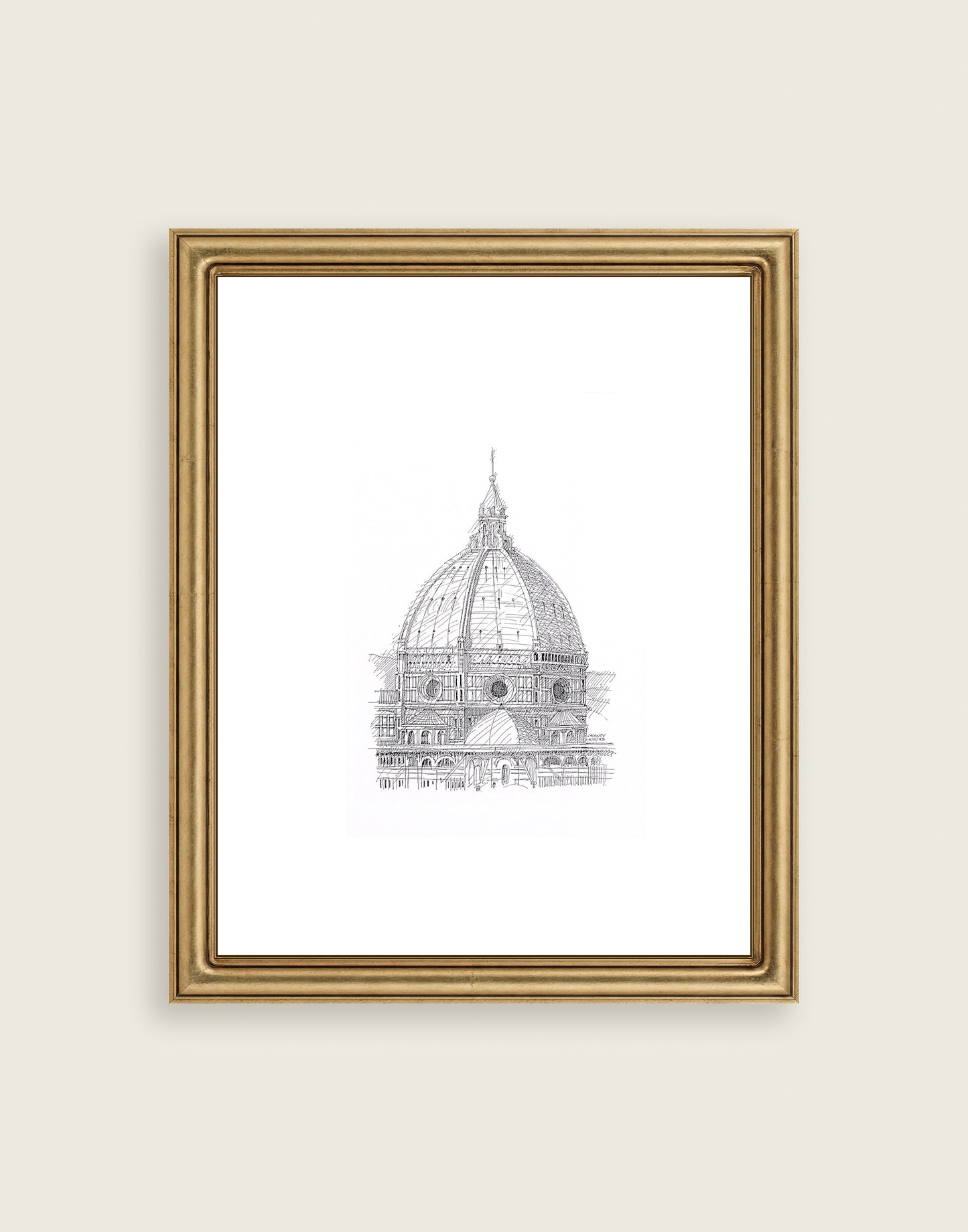 Florence framed in an antique brass frame for styling context