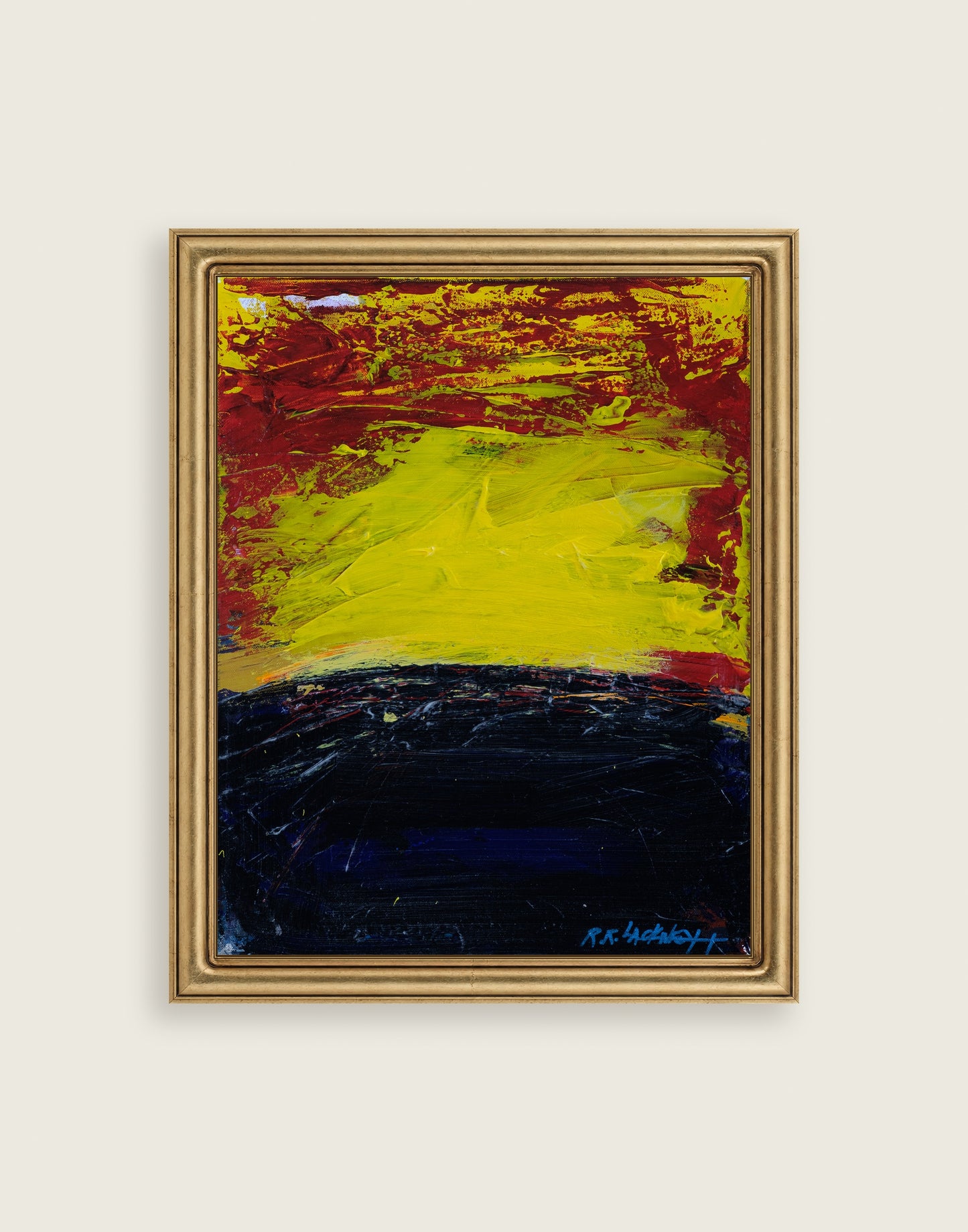 Sunset framed in an antique brass frame for styling context