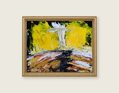 Peace on Earth framed in an antique brass frame for styling context