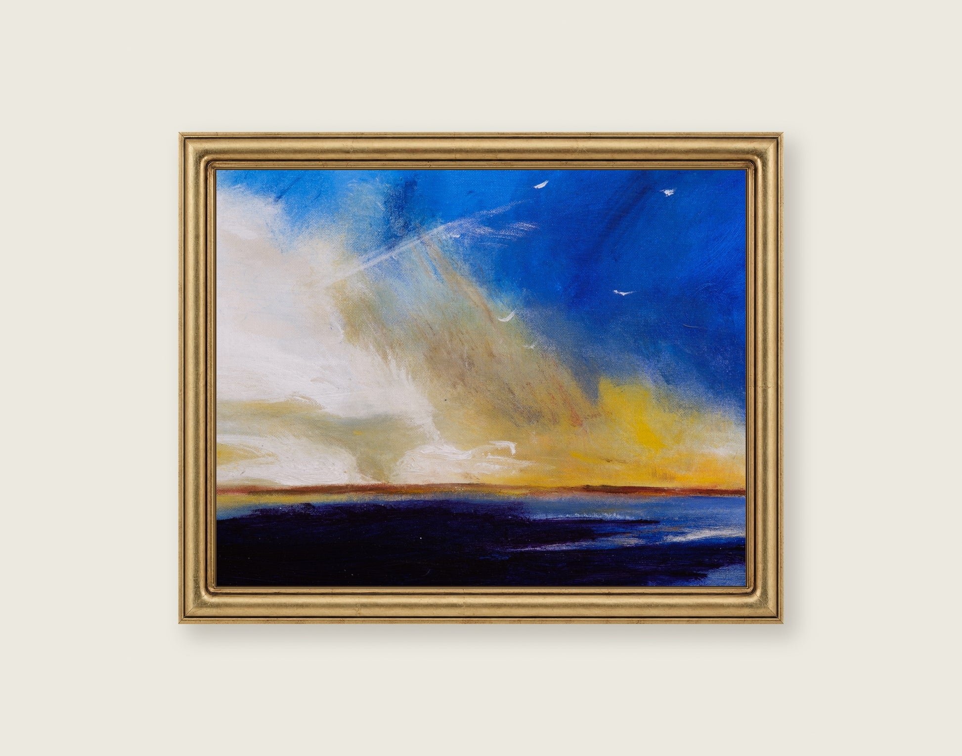 Unknown Daybreak framed in an antique brass frame for styling context