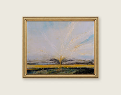 The Open Door to Heaven framed in an antique brass frame for styling context