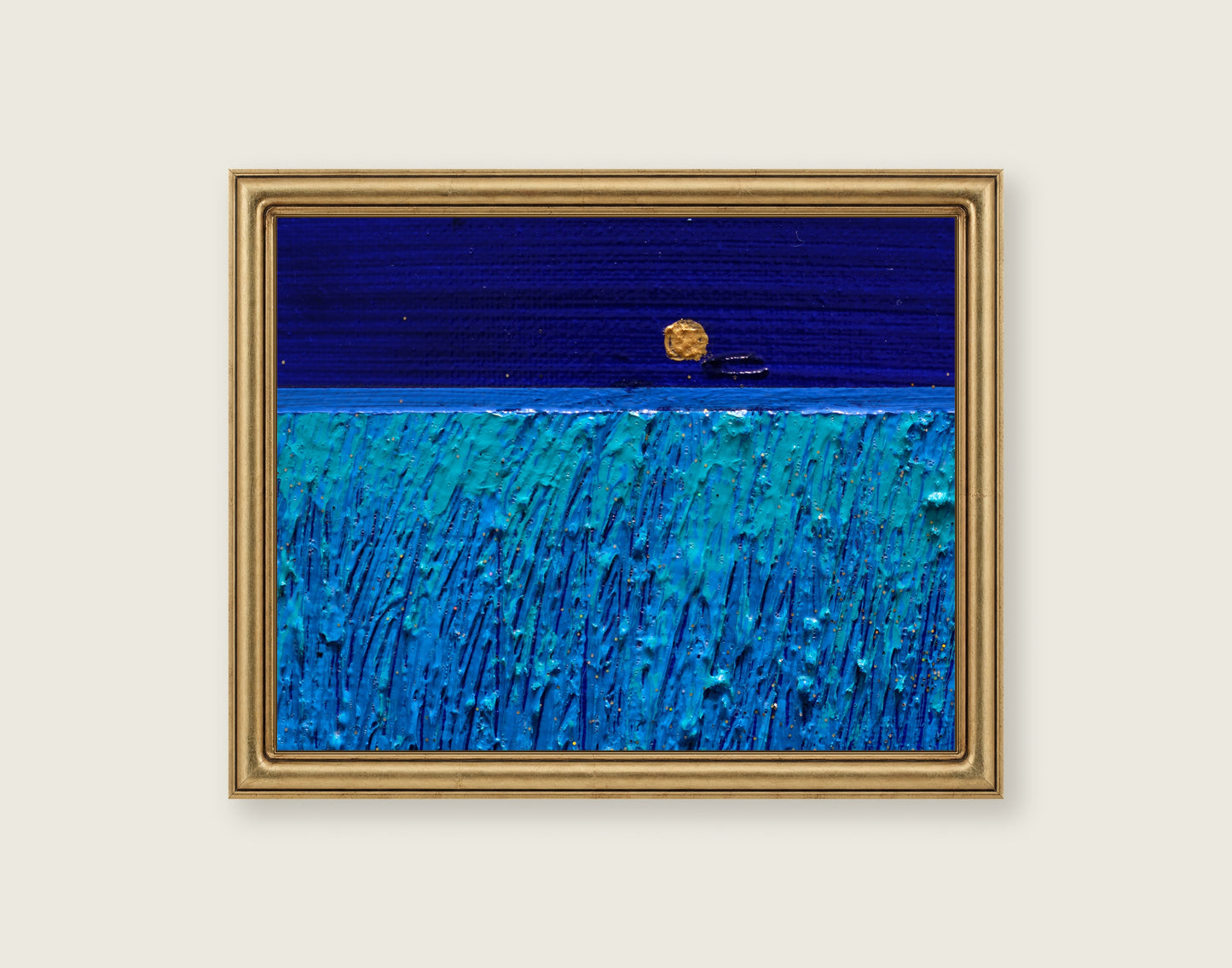 Moon Glow framed in an antique brass frame for styling context