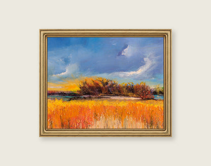 July Afternoon framed in an antique brass frame for styling context