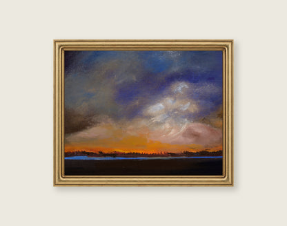 Vigils Night Light framed in an antique brass frame for styling context