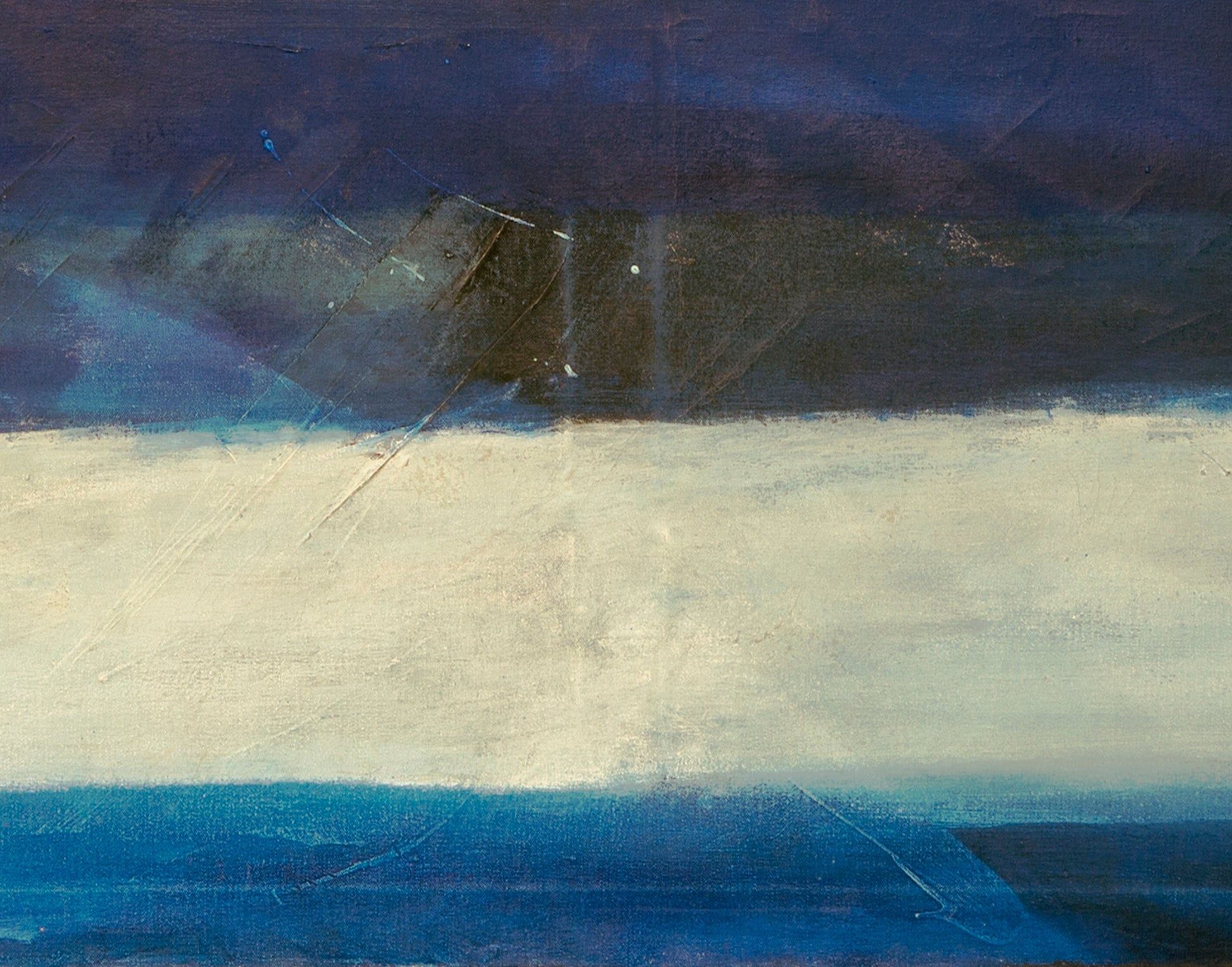 Detail of Somewhere in Space & Time showing blue color values and surface texture