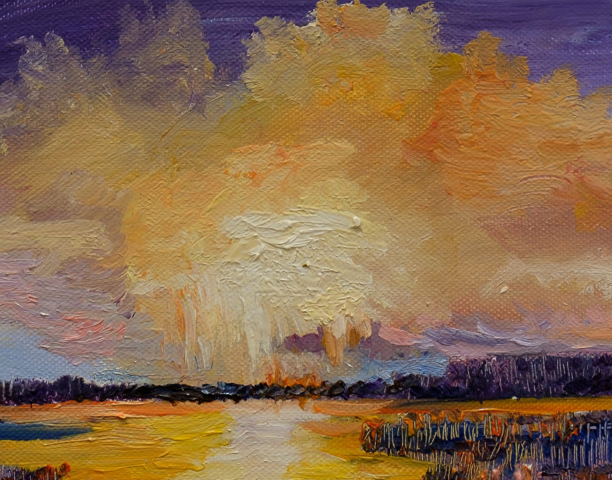 Detail of Light Shower showing cloud movement and fading color